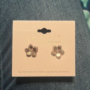 Lauren Conrad Gold Flower Earrings